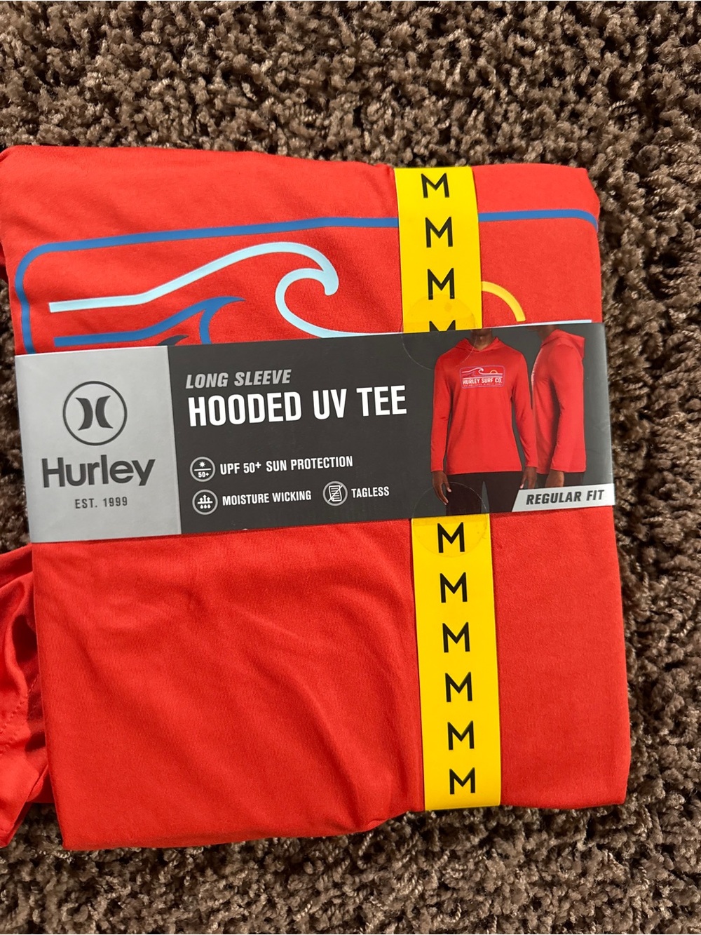Hurley Red Long Sleeve Hooded UV Tee - Regular Fit